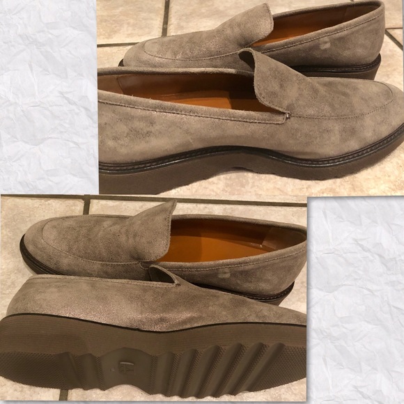 Loafer Shoes Aquatalia Kelsey Loafer NEW Aquatalia KELSEY  New Aquatalia Kelsey Metallic Suede Shimmers Upper Thick Rubber sole Loafer 11
